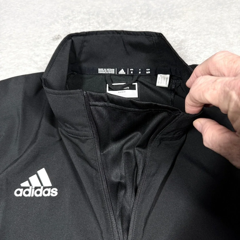 Adidas Windbreaker Mens Medium Black Short Sleeve FCA Quarter Zip HG0081